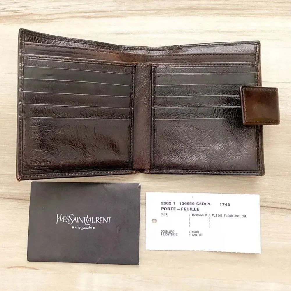 ⭐️Yves Saint Laurent⭐️ YSL *unisex* Brown Soft Leather Wallet